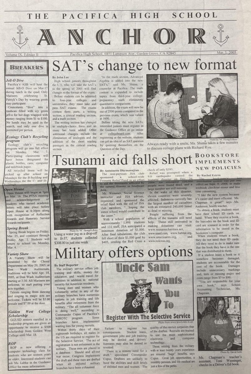  The original, paper Anchor newspaper from 2005.